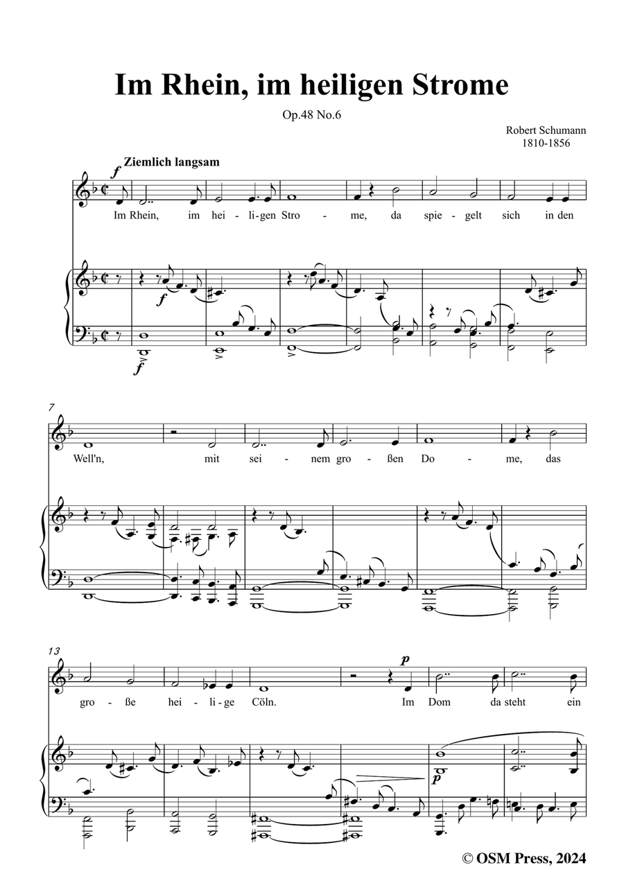 R. Schumann-Im Rhein,im heiligen Strome,in d minor Piano, Vocal scores gallery preview page 3