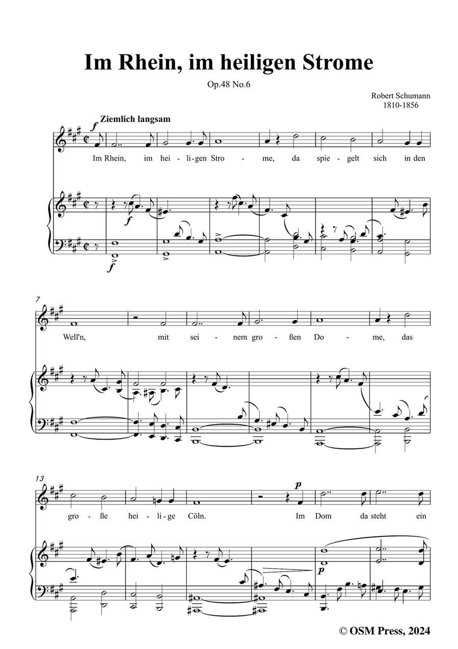 R. Schumann-Im Rhein,im heiligen Strome,in f sharp minor Piano, Vocal scores gallery preview page 3