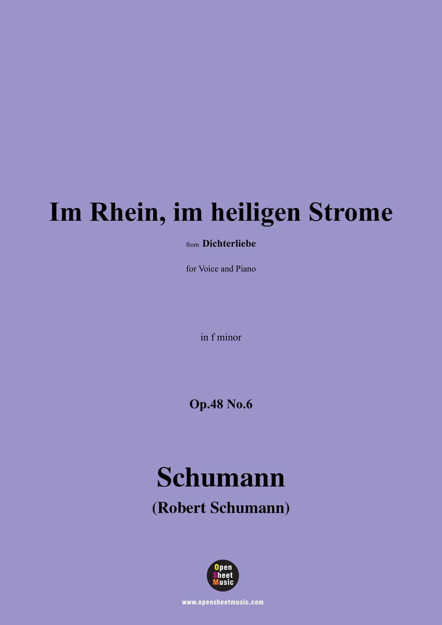 R. Schumann-Im Rhein,im heiligen Strome,in f minor Piano, Vocal scores gallery preview page 1