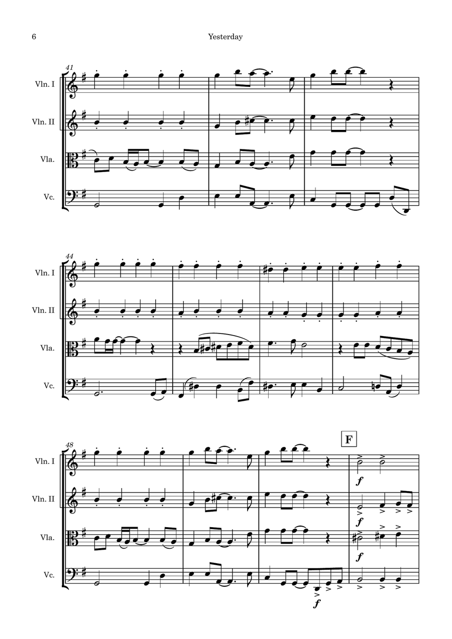 Yesterday Yesterday Clarinet Quartet scores gallery preview page 6