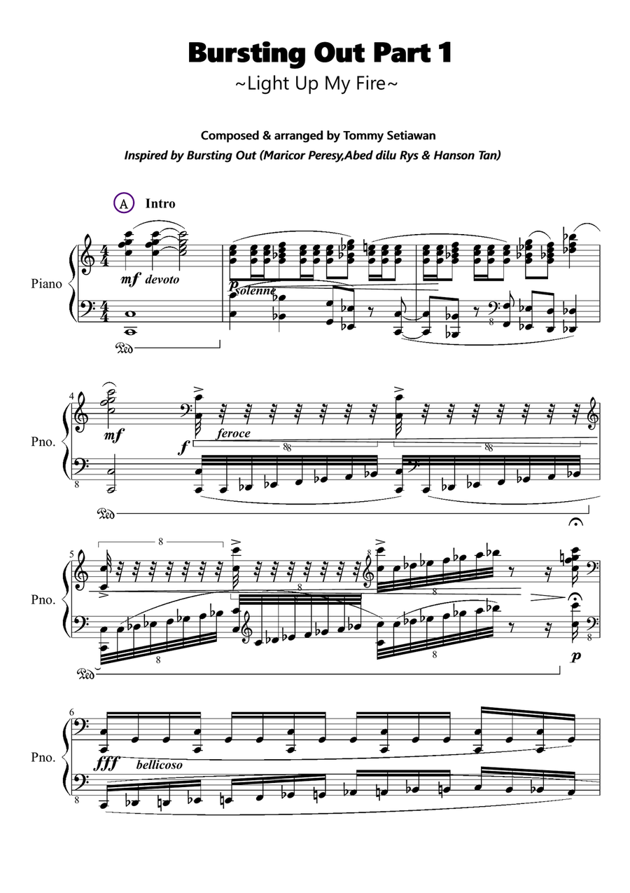 Bursting Out Part 1 [Light Up My Fire] Piano Solo scores gallery preview page 1