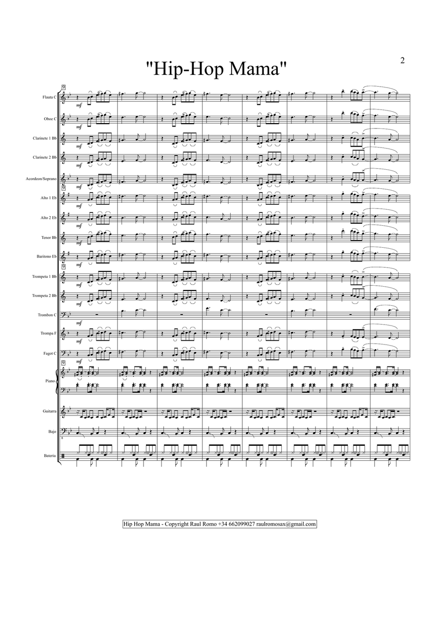 Hip Hop mama - CONCERT BAND + Rhythm section Concert Band scores gallery preview page 2