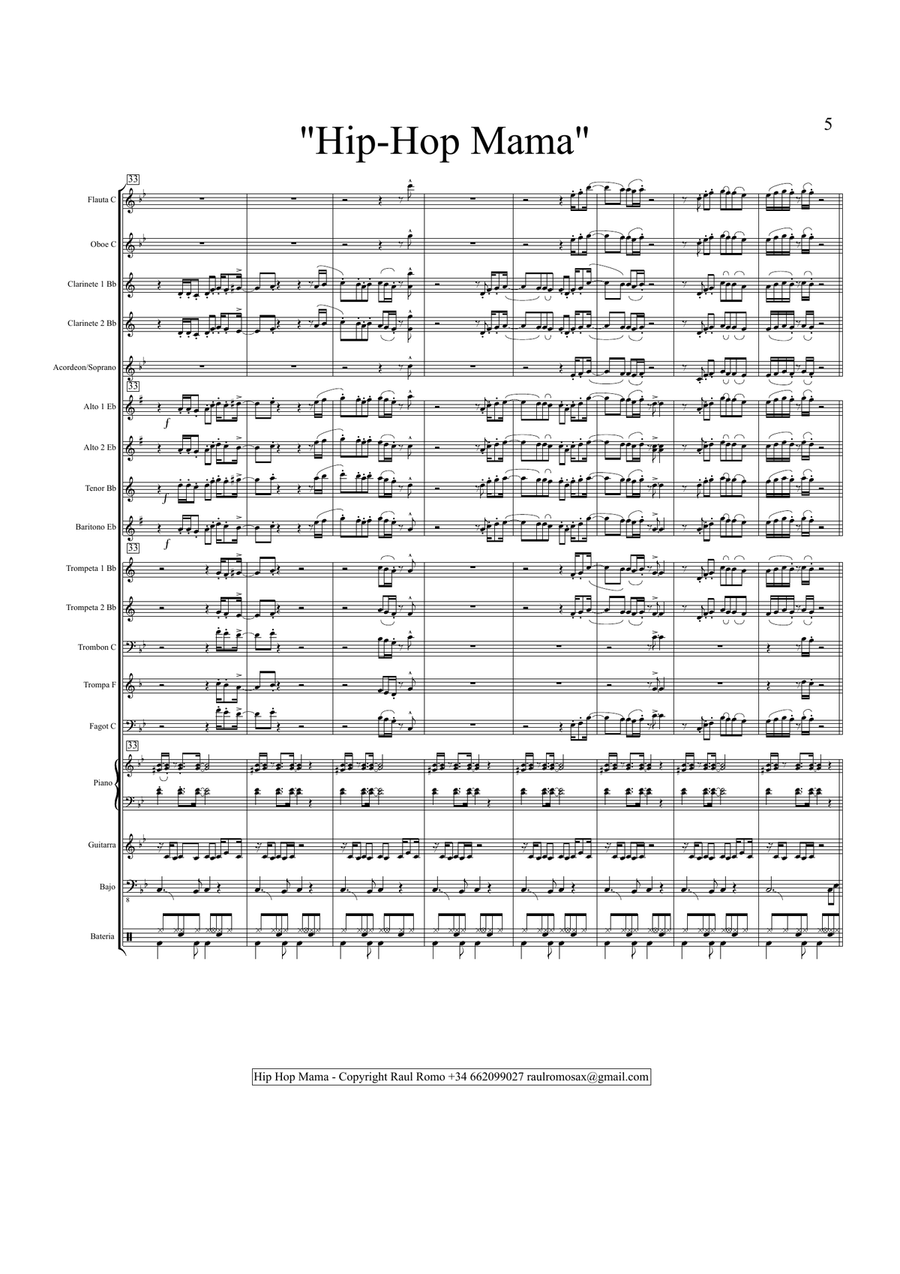 Hip Hop mama - CONCERT BAND + Rhythm section Concert Band scores gallery preview page 5