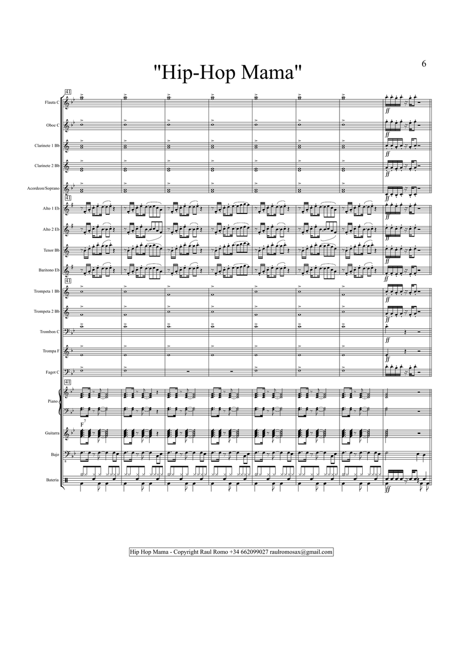 Hip Hop mama - CONCERT BAND + Rhythm section Concert Band scores gallery preview page 6
