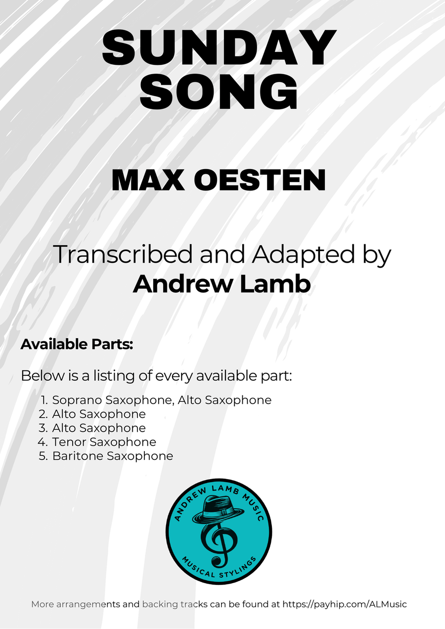 Max Oesten | Sunday Song | for Saxophone Quintet Saxophone Quintet scores gallery preview page 3