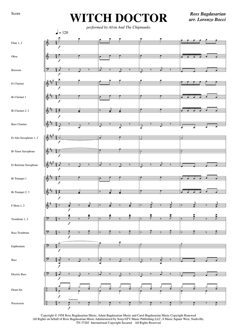 Witch Doctor Concert Band scores gallery preview page 3