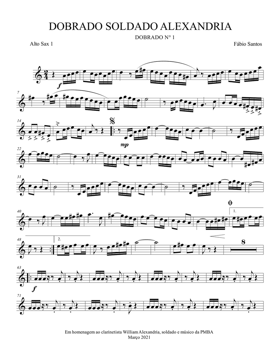 Dobrado Soldado Alexandria Marching Band scores gallery preview page 1