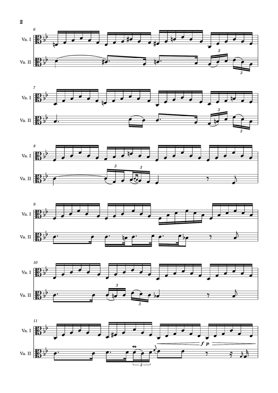 Ave Maria by F. Schubert – Arranged for Viola Duet. String Duet scores gallery preview page 2