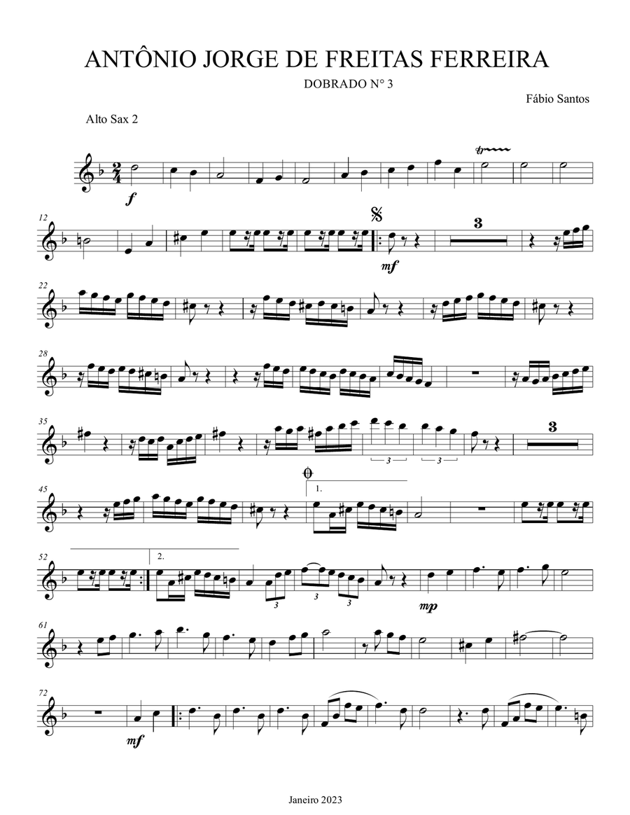 Dobrado Antônio Jorge de Freitas Ferreira Marching Band scores gallery preview page 3