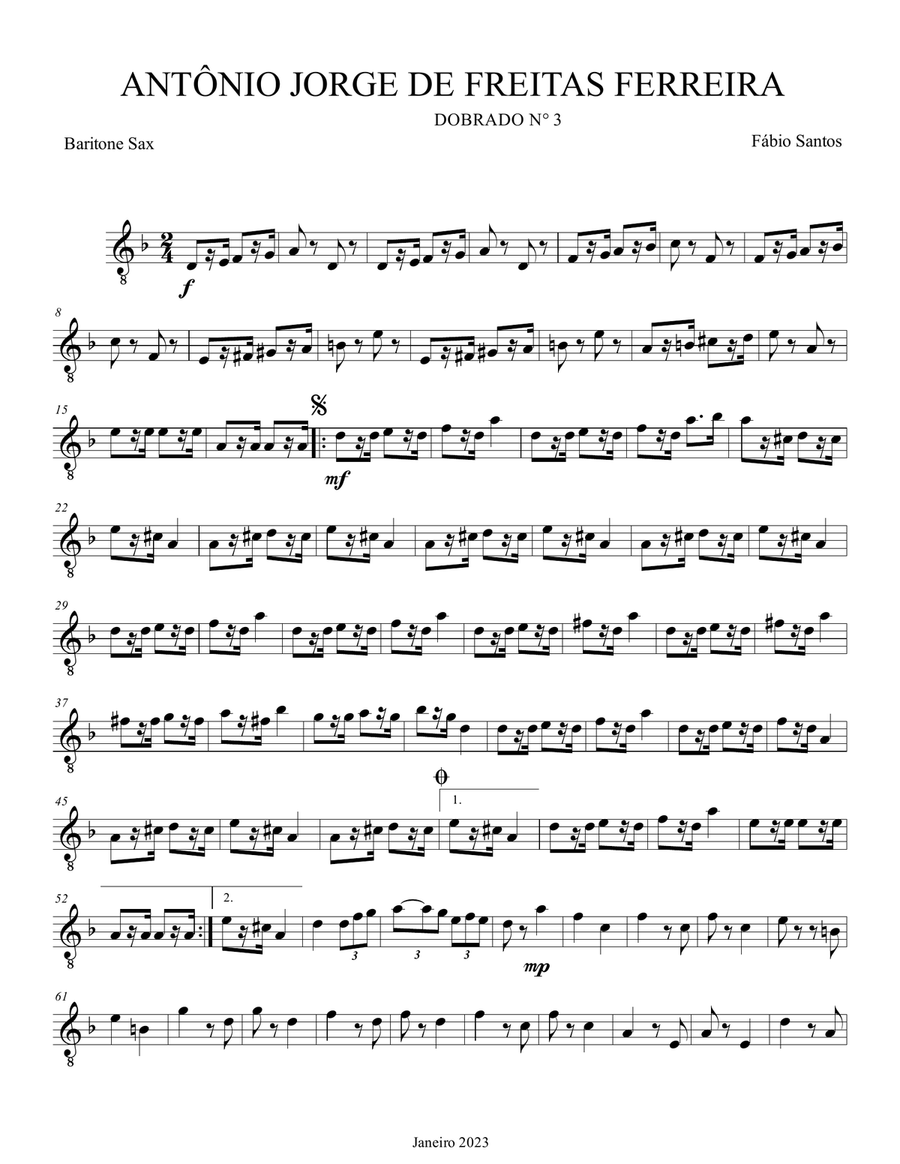 Dobrado Antônio Jorge de Freitas Ferreira Marching Band scores gallery preview page 5