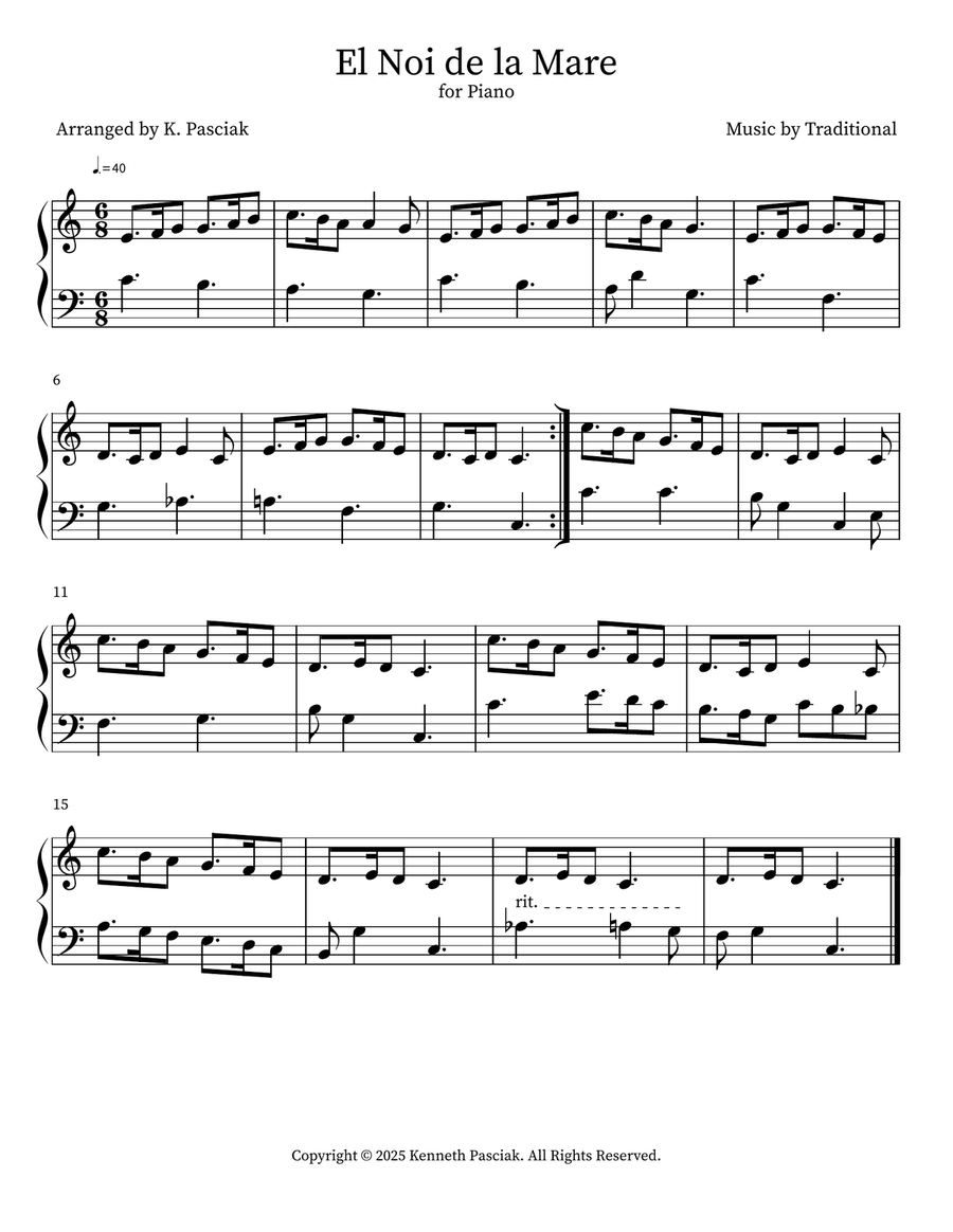 El Noi de la Mare El Noi de la Mare Easy Piano scores gallery preview page 1