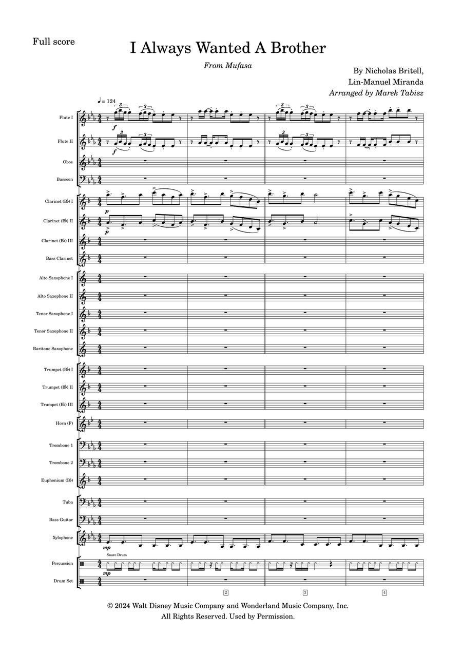 I Always Wanted A Brother Concert Band scores gallery preview page 2