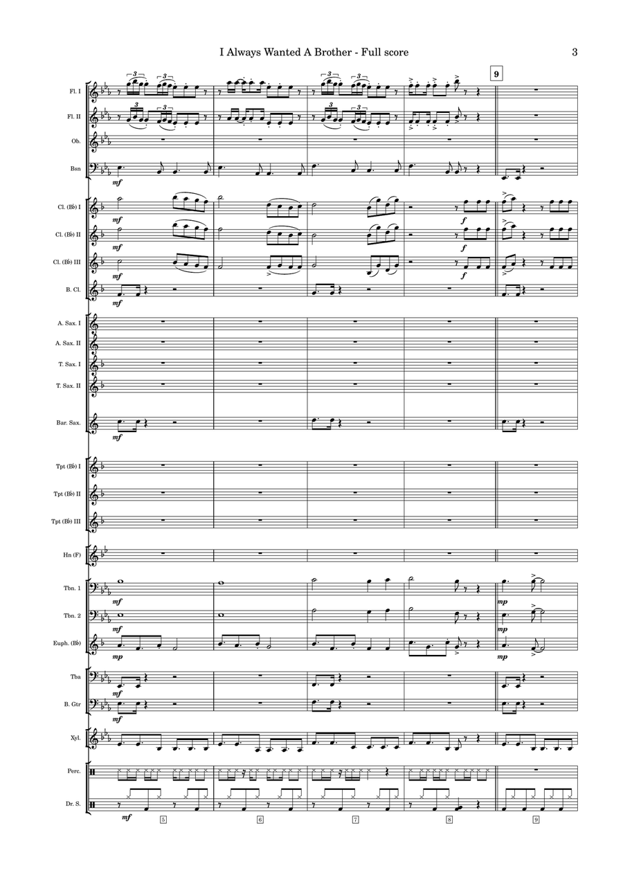 I Always Wanted A Brother Concert Band scores gallery preview page 3