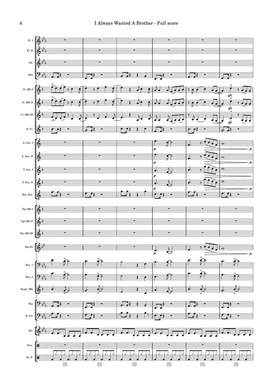 I Always Wanted A Brother Concert Band scores gallery preview page 4