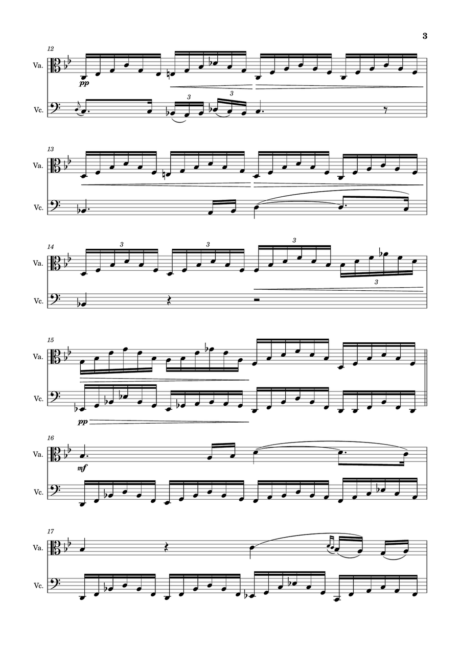 Ave Maria by F. Schubert – Arranged for Viola and Cello String Duet scores gallery preview page 3
