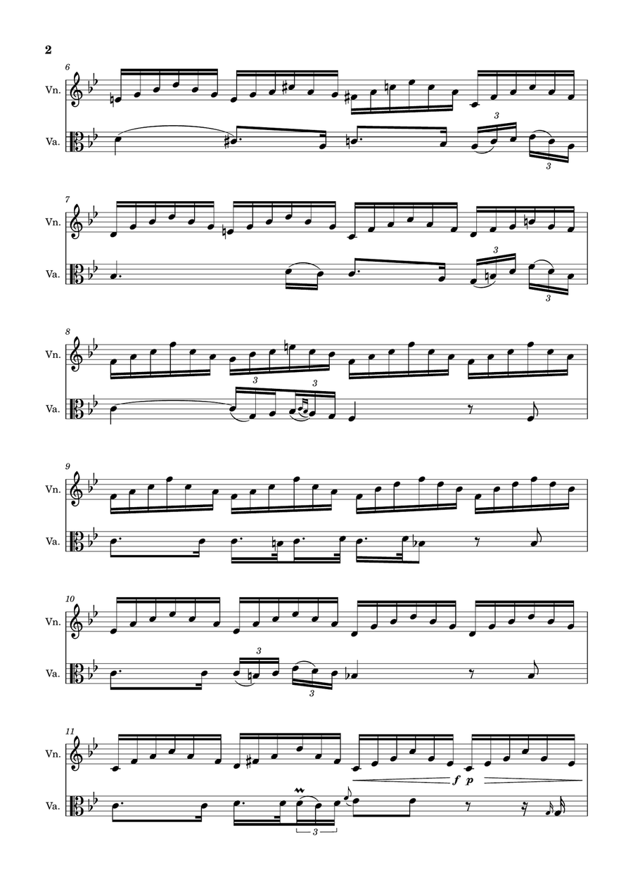 Ave Maria by F. Schubert – Arranged for Violin and Viola String Duet scores gallery preview page 2