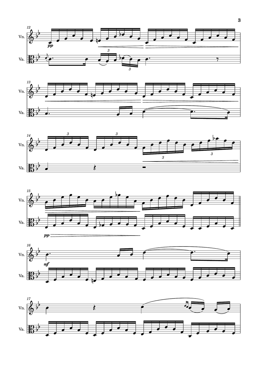 Ave Maria by F. Schubert – Arranged for Violin and Viola String Duet scores gallery preview page 3