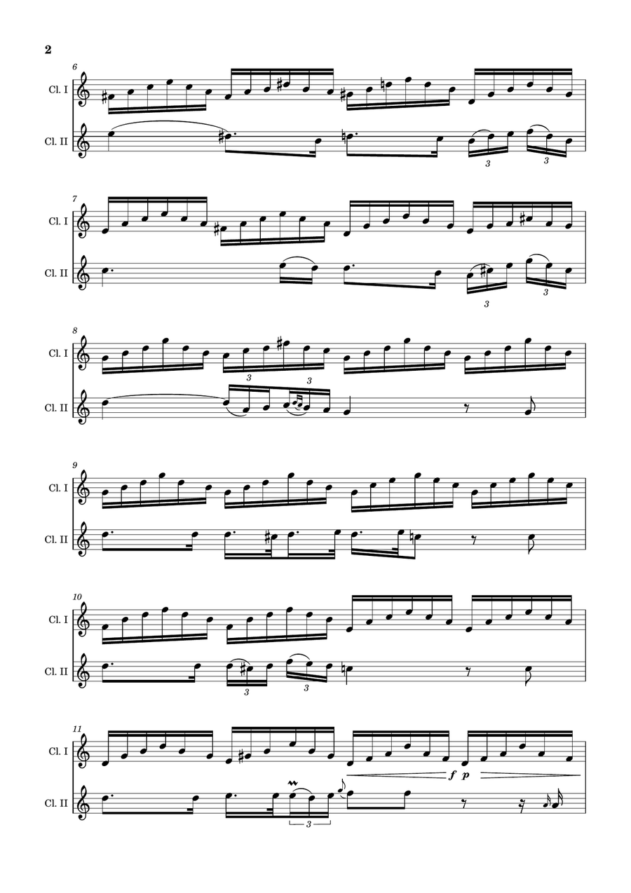Ave Maria by F. Schubert – Arranged for Clarinet Duet. Clarinet Duet scores gallery preview page 2