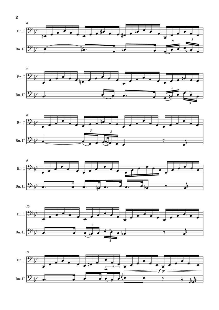 Ave Maria by F. Schubert – Arranged for Bassoon Duet. Woodwind Duet scores gallery preview page 2