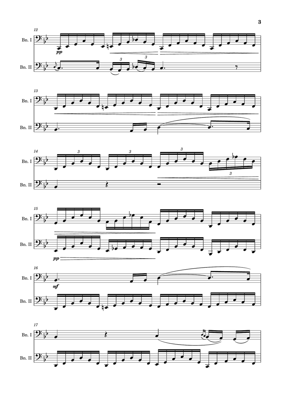 Ave Maria by F. Schubert – Arranged for Bassoon Duet. Woodwind Duet scores gallery preview page 3