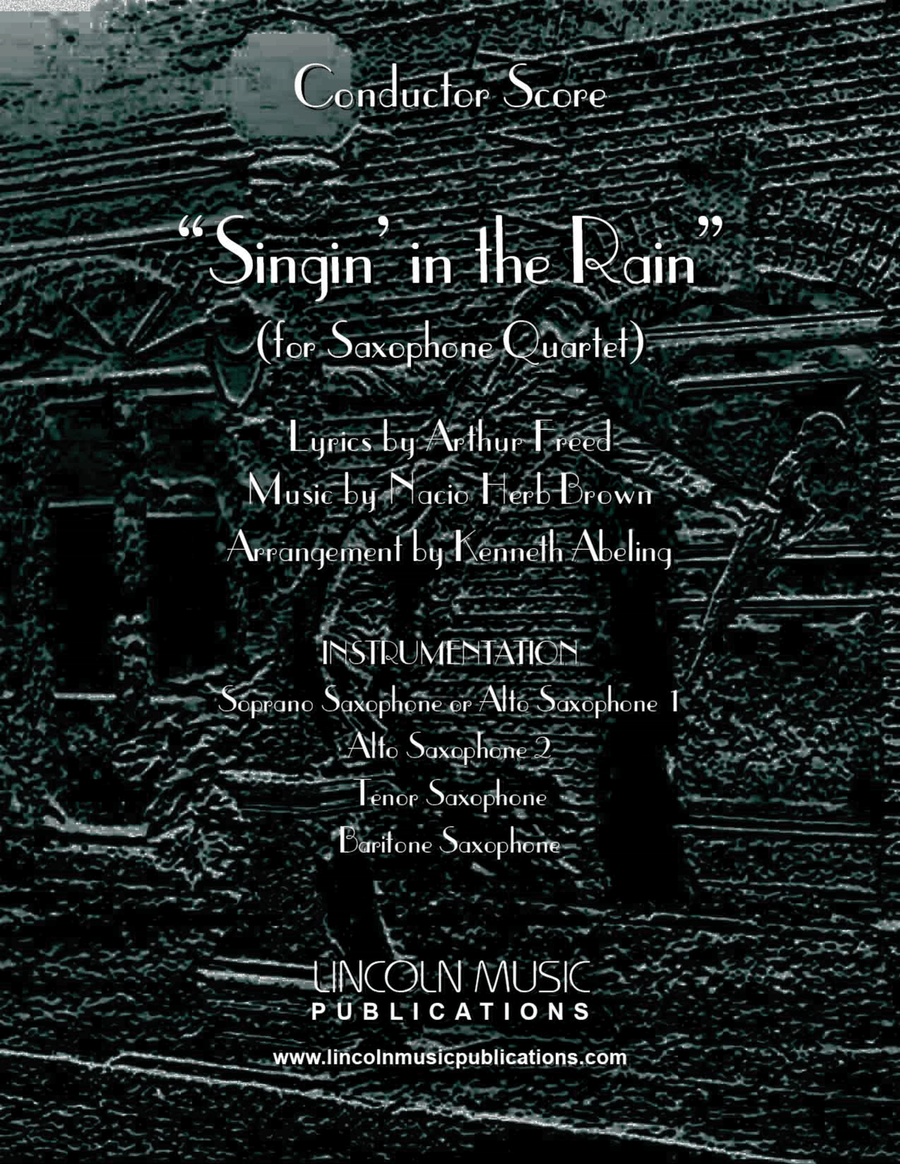 Singin’ in the Rain (for Saxophone Quartet SATB or AATB) Saxophone Quartet scores gallery preview page 1