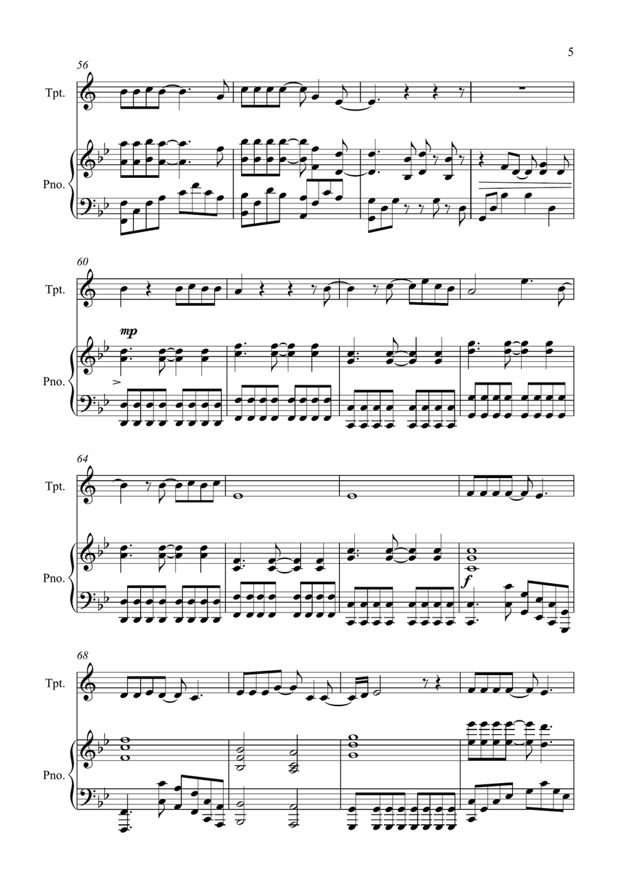 Shallow Shallow Trumpet Solo scores gallery preview page 5