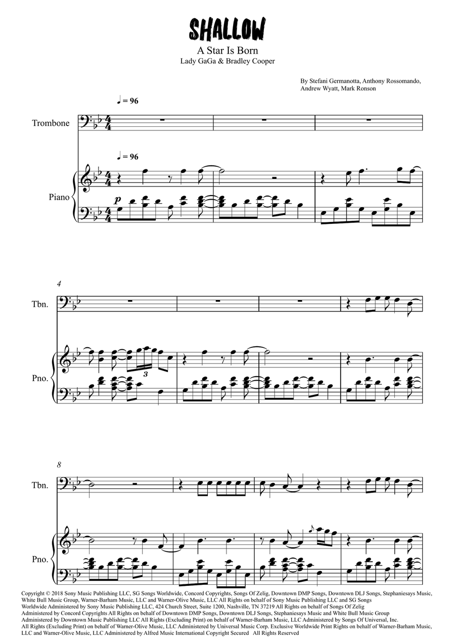 Shallow Shallow Piano scores gallery preview page 1