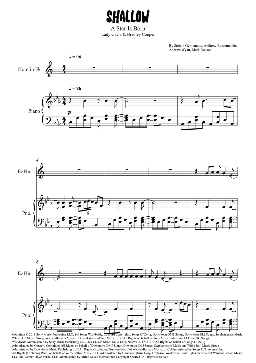 Shallow Shallow Horn scores gallery preview page 1
