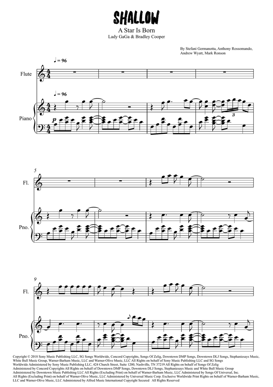 Shallow Shallow Flute Solo scores gallery preview page 1