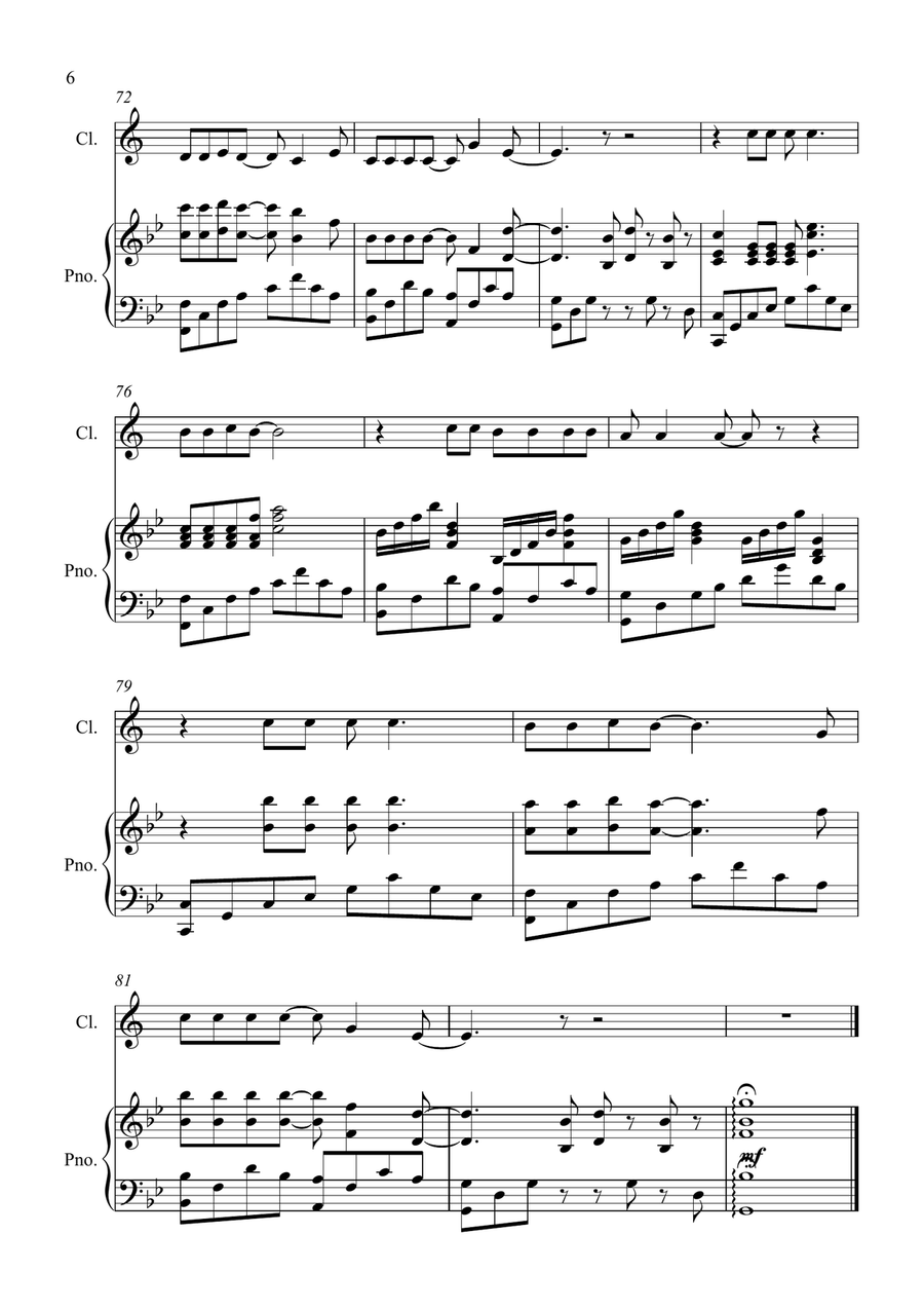 Shallow Shallow Clarinet Solo scores gallery preview page 6