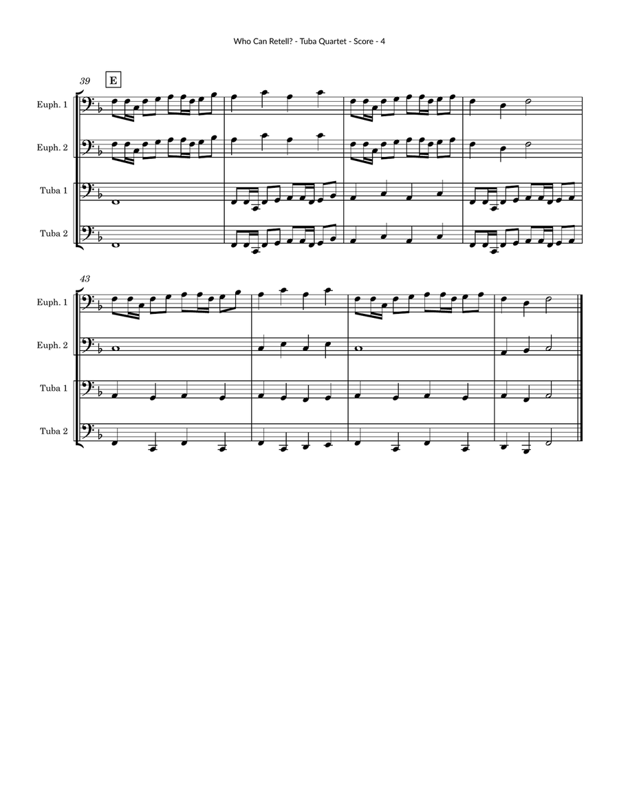 Who Can Retell? for Tuba Quartet Brass Quartet scores gallery preview page 4