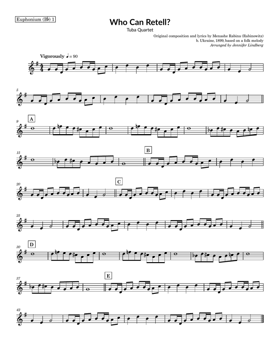 Who Can Retell? for Tuba Quartet Brass Quartet scores gallery preview page 5