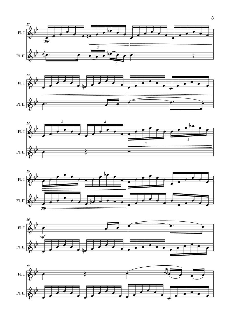 Ave Maria by F. Schubert – Arranged for Flute Duet. Flute Duet scores gallery preview page 3