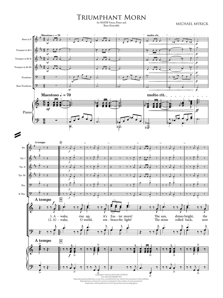 Triumphant Morn SCORE AND PARTS Brass Ensemble scores gallery preview page 3