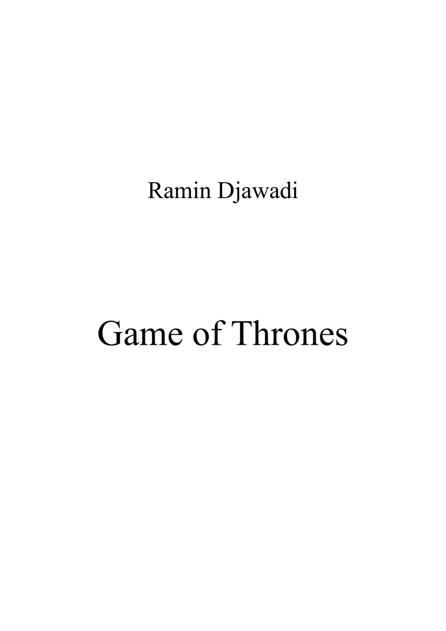 Game Of Thrones Game Of Thrones Easy Piano scores gallery preview page 1