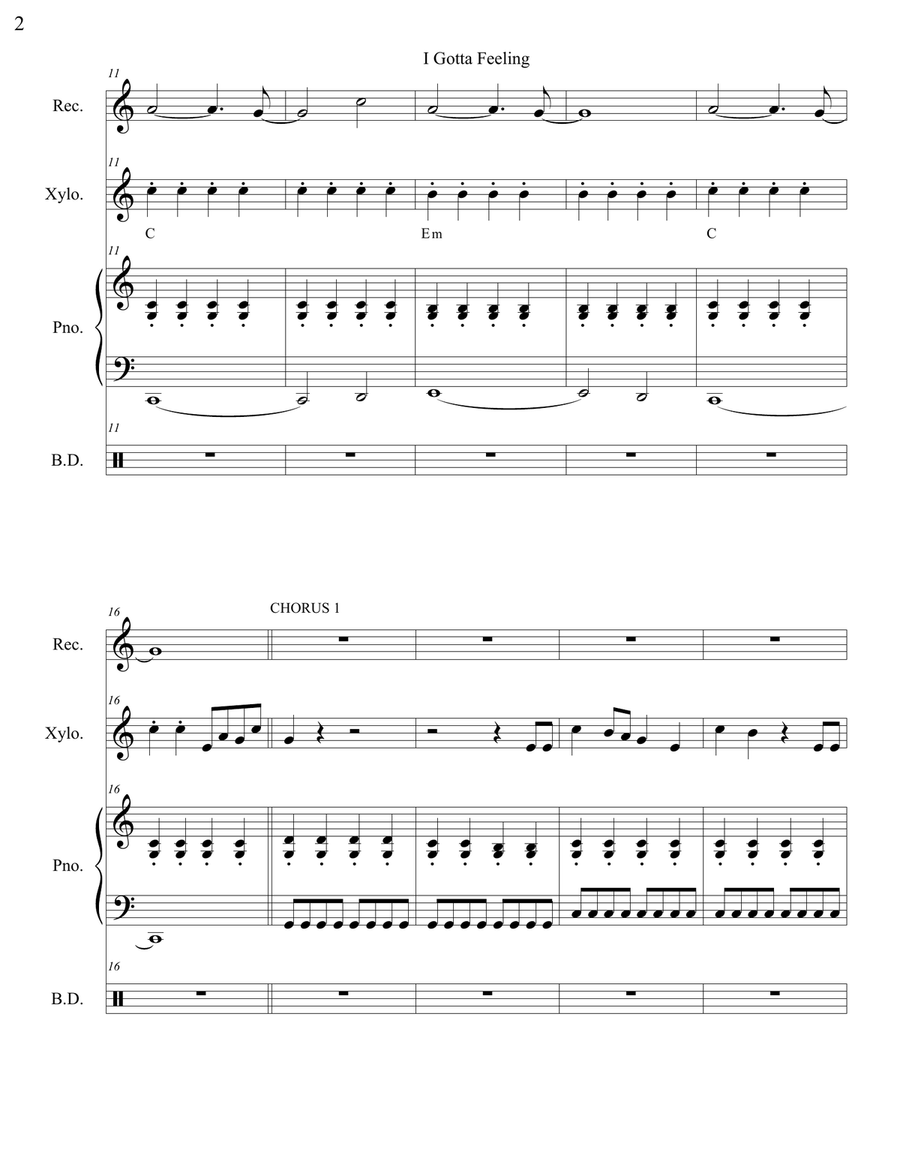 I Gotta Feeling Small Ensemble scores gallery preview page 6