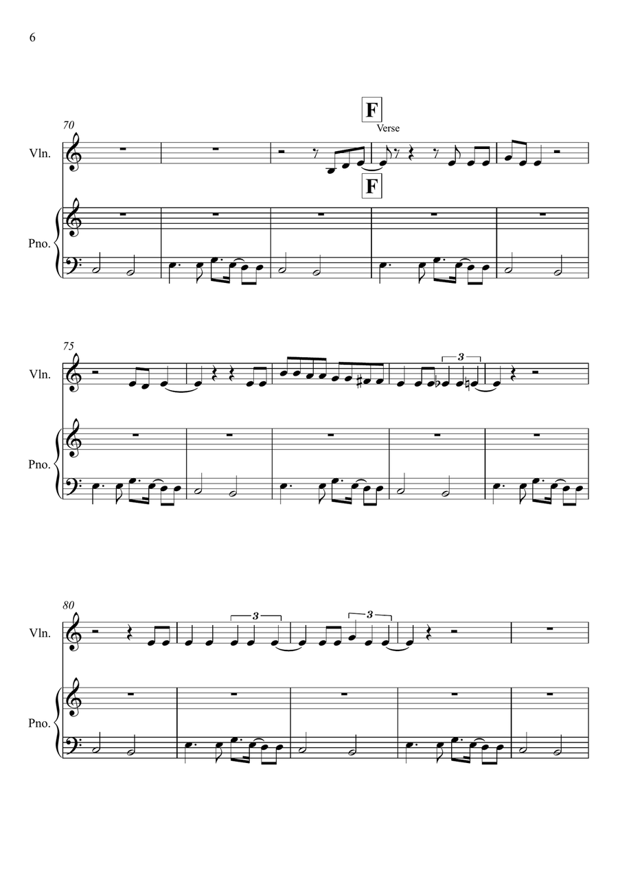 Seven Nation Army Seven Nation Army Violin Solo scores gallery preview page 6