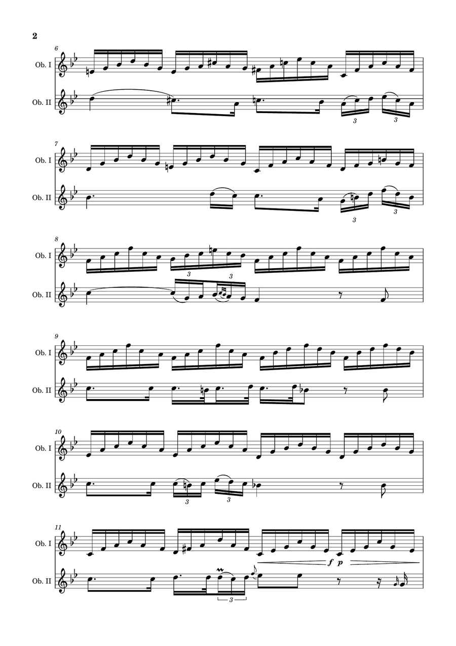 Ave Maria by F. Schubert – Arranged for Oboe Duet. Woodwind Duet scores gallery preview page 2