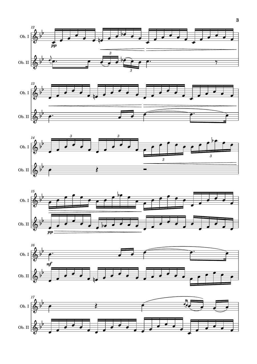 Ave Maria by F. Schubert – Arranged for Oboe Duet. Woodwind Duet scores gallery preview page 3