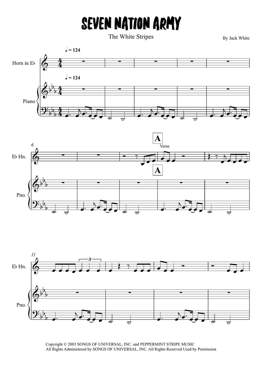 Seven Nation Army Seven Nation Army Horn scores gallery preview page 1
