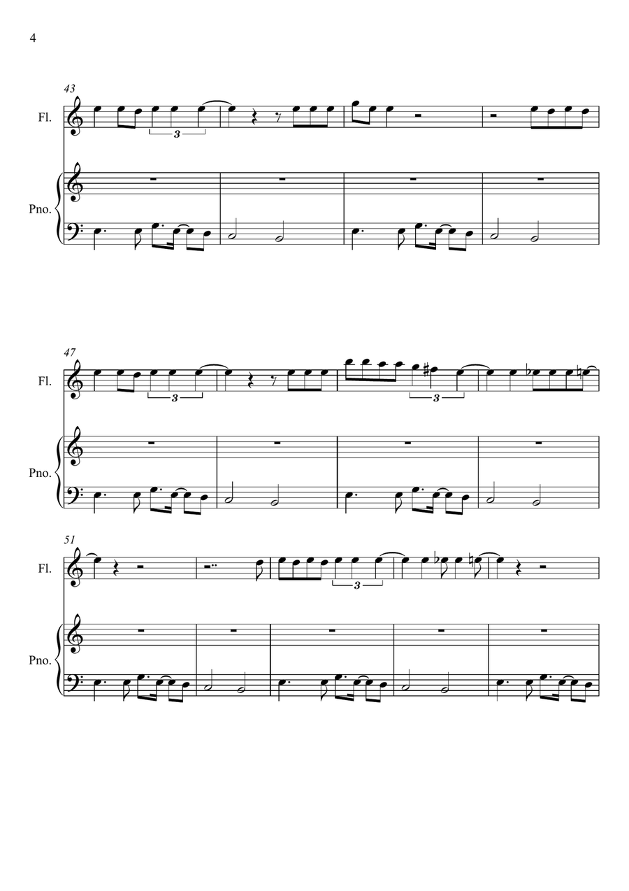 Seven Nation Army Seven Nation Army Flute Solo scores gallery preview page 4