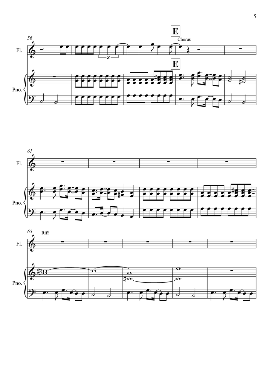 Seven Nation Army Seven Nation Army Flute Solo scores gallery preview page 5