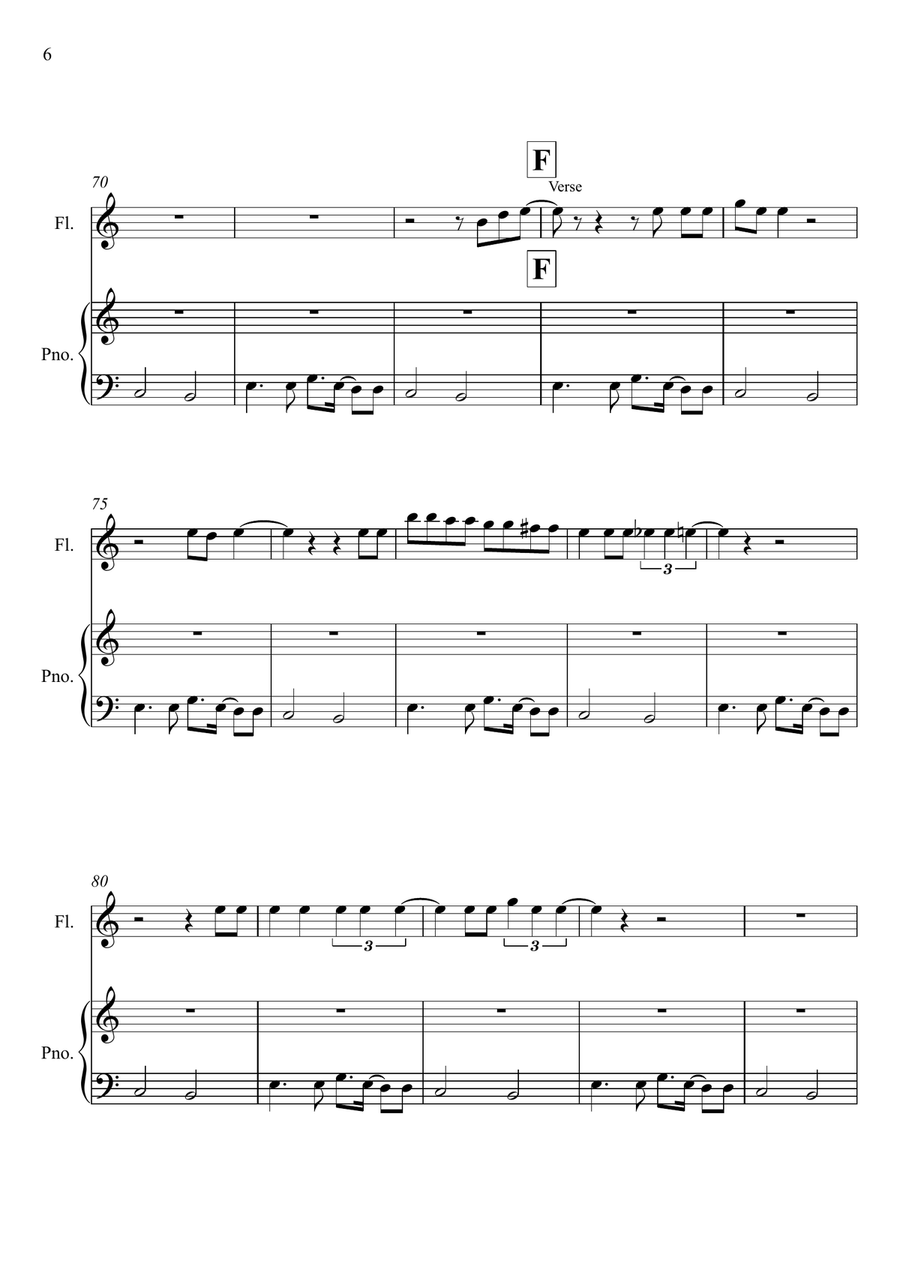 Seven Nation Army Seven Nation Army Flute Solo scores gallery preview page 6