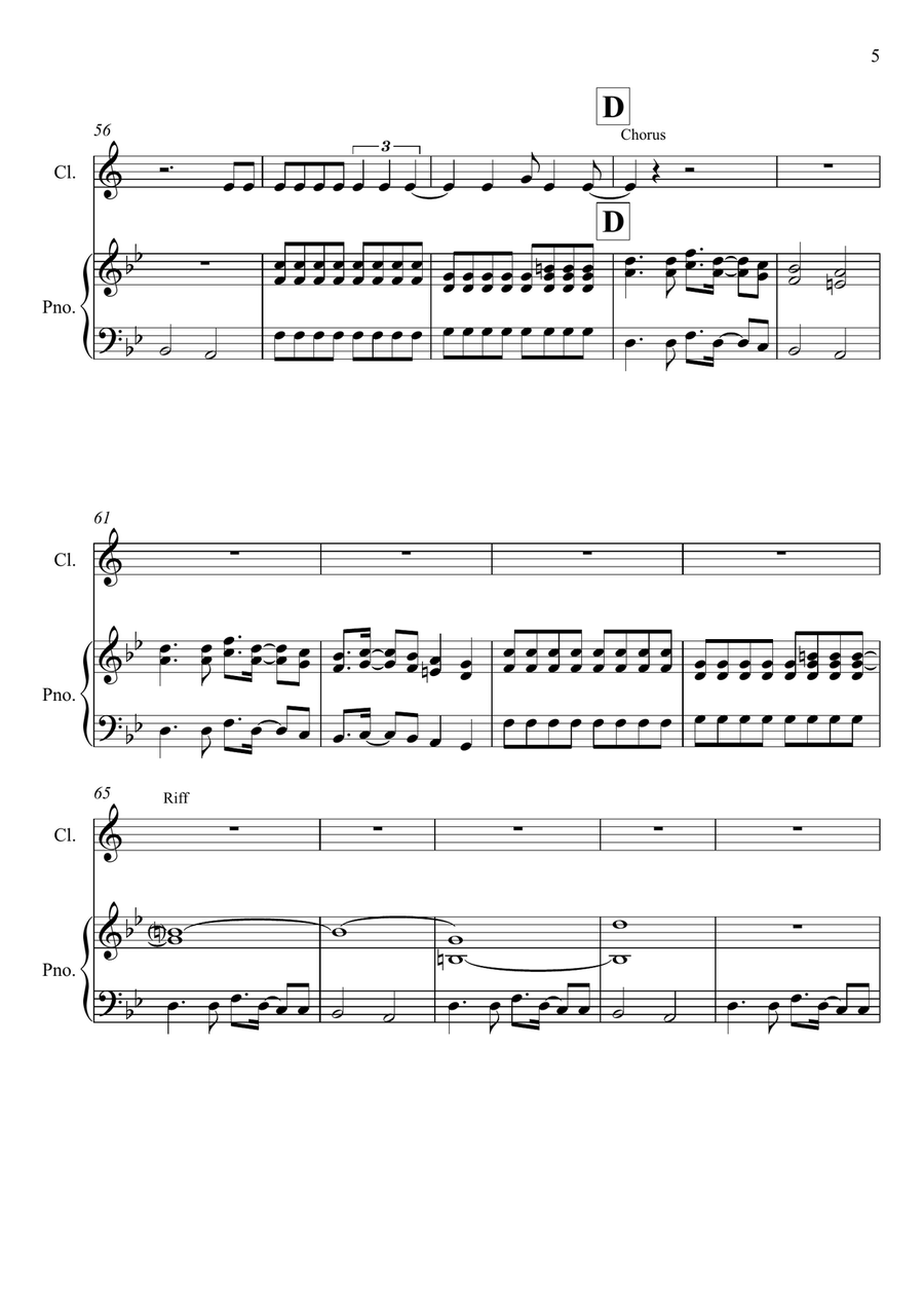 Seven Nation Army Seven Nation Army Clarinet Solo scores gallery preview page 5