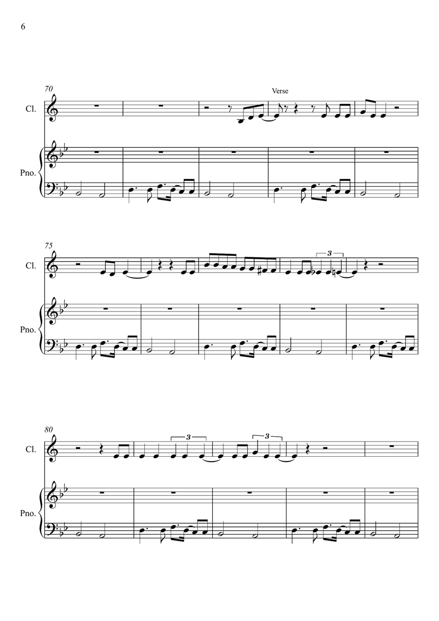 Seven Nation Army Seven Nation Army Clarinet Solo scores gallery preview page 6