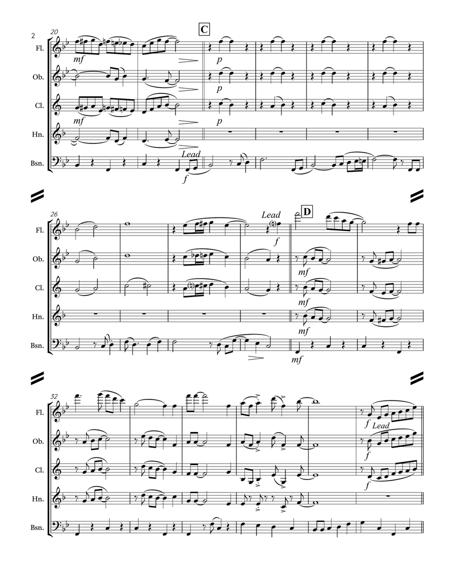 Singin’ in the Rain (for Woodwind Quintet) Woodwind Quintet scores gallery preview page 3