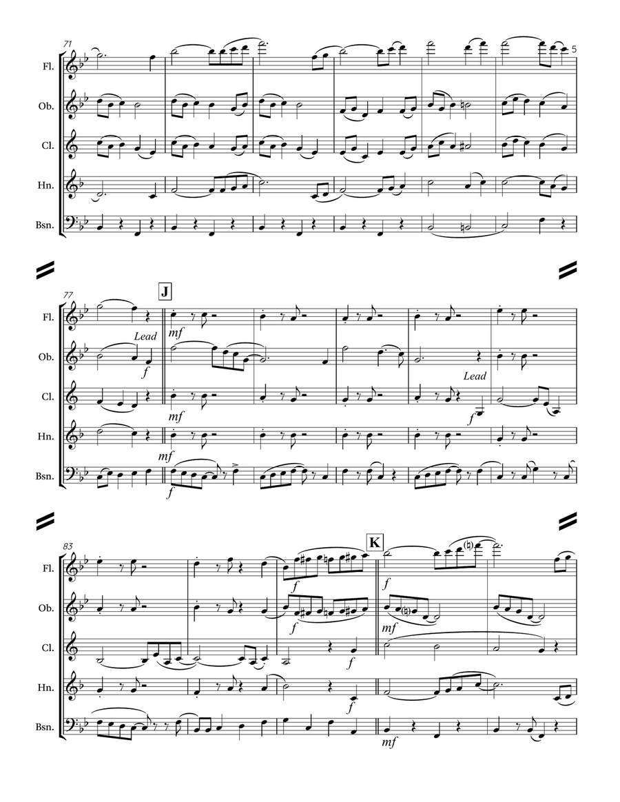 Singin’ in the Rain (for Woodwind Quintet) Woodwind Quintet scores gallery preview page 6