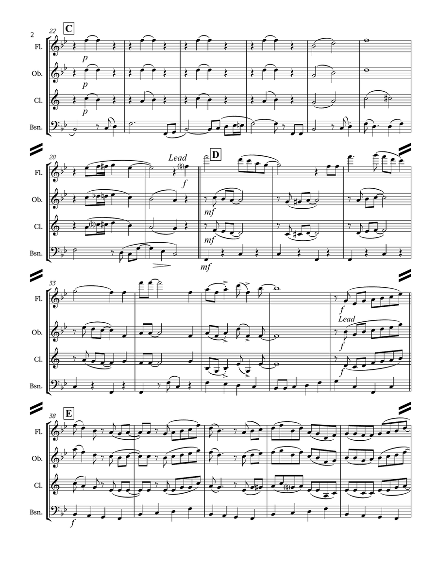 Singin’ in the Rain (for Woodwind Quartet) Woodwind Quartet scores gallery preview page 3