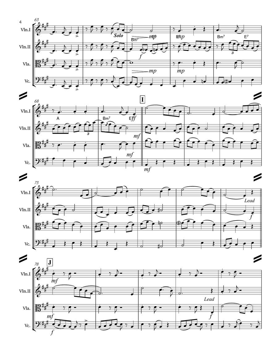 Singin’ in the Rain (for String Quartet) String Quartet scores gallery preview page 5