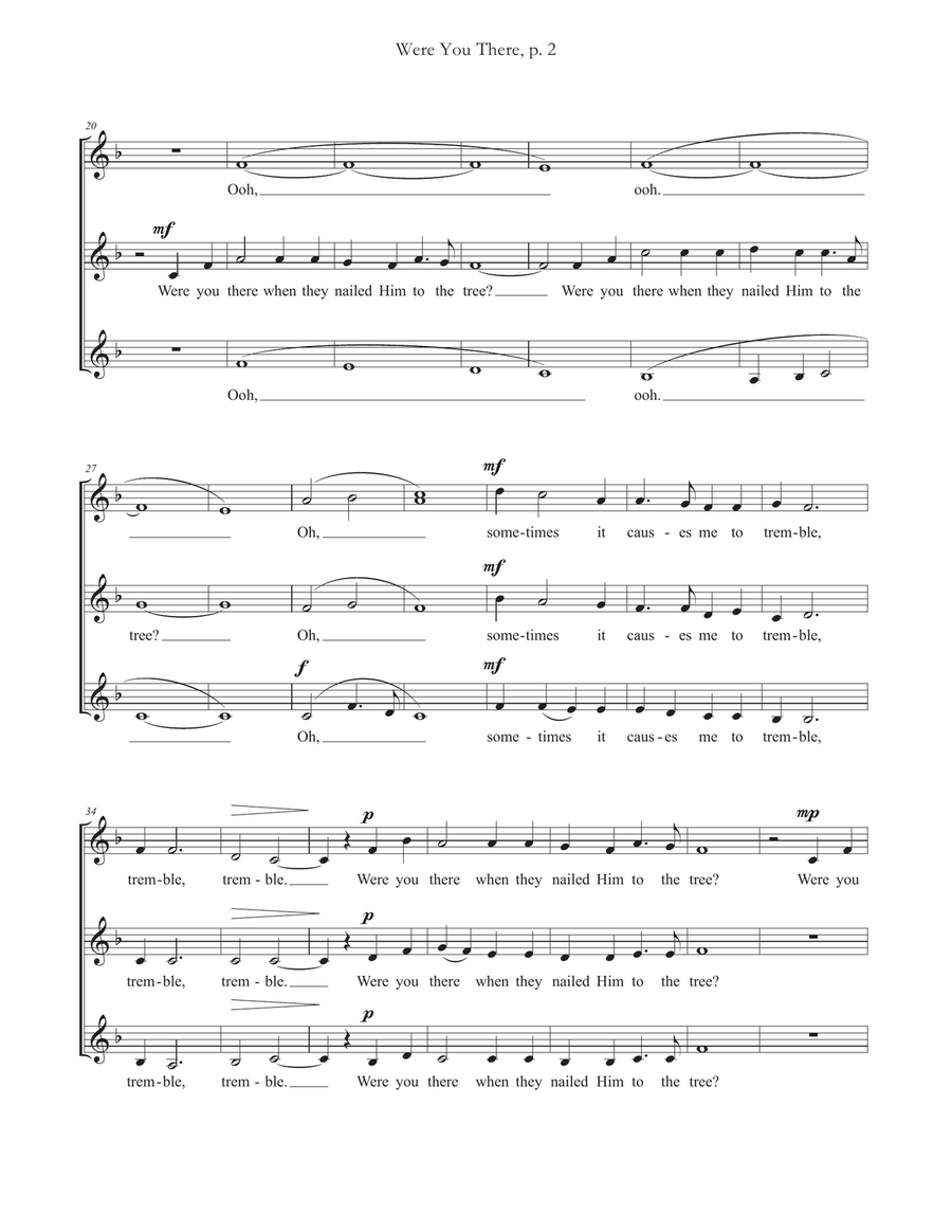 Were You There SSA a cappella SSA scores gallery preview page 2